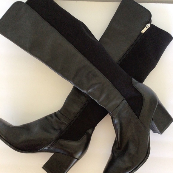 MARC FISHER TALL LEATHER BOOTS SIZE 9 - Picture 2 of 16